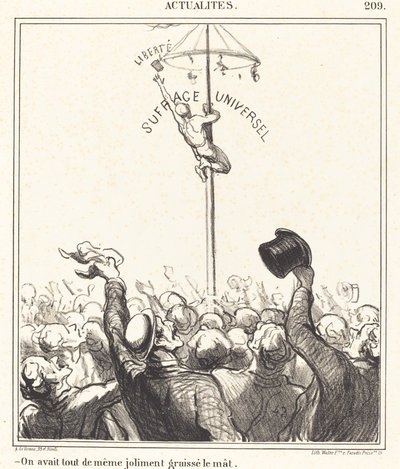 They had... nicely greased the mast by Honoré Daumier