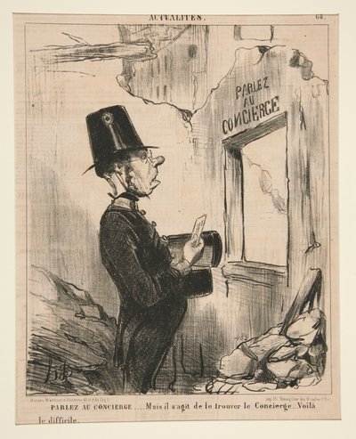 Speak to the Concierge by Honoré Daumier