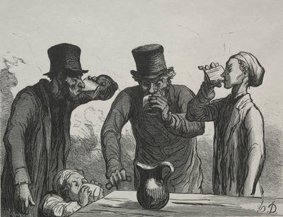 Physiology of the Drinker: The Four Ages by Honoré Daumier