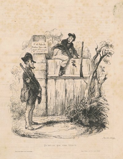 What are you doing there... by Honoré Daumier