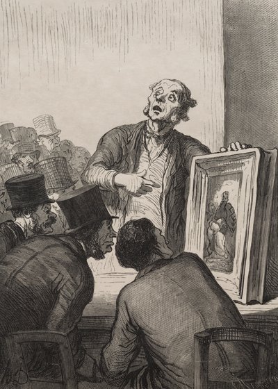 The Auction Room: The Expert by Honoré Daumier