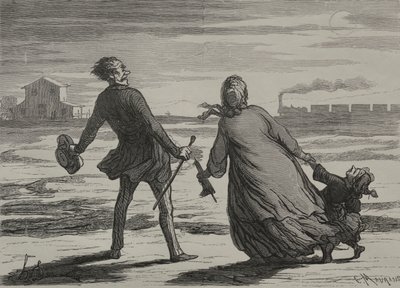 The Railway: Too Late by Honoré Daumier