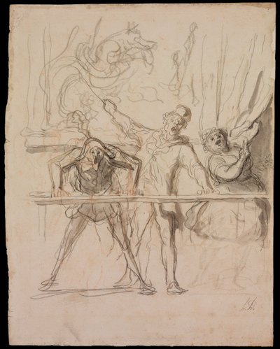 The Side-Show by Honoré Daumier