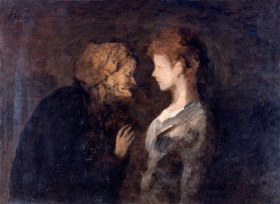 The Confidence, The Secret by Honoré Daumier