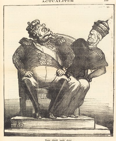 Too Narrow for Two by Honoré Daumier