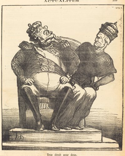 Too Narrow for Two by Honoré Daumier