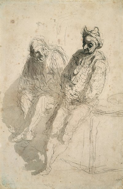 Two Saltimbanques by Honoré Daumier