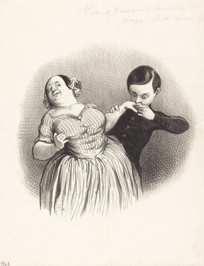 A Gallant Beginning by Honoré Daumier