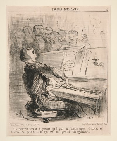 Un Monsieur Tenant a Prouver by Honoré Daumier