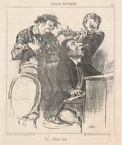 A Horrible Trio by Honoré Daumier
