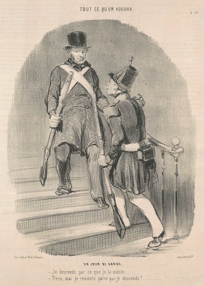 A Day of Guard Duty by Honoré Daumier