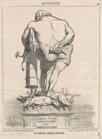 A New Hercules Farnese by Honoré Daumier