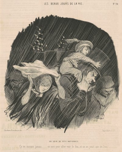 An Evening of National Celebration by Honoré Daumier
