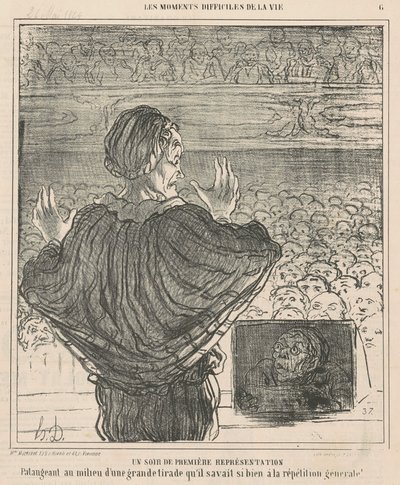 An Evening of the First Performance by Honoré Daumier