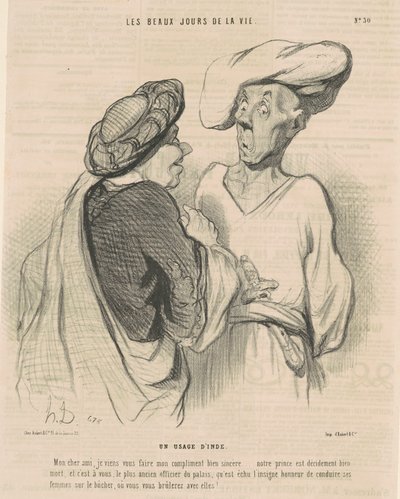 A Custom of India by Honoré Daumier