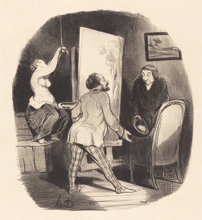 A Difficult Position by Honoré Daumier