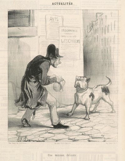 A Delicate Mission by Honoré Daumier