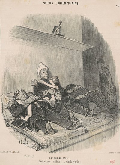 A Night at the Station by Honoré Daumier