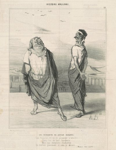 A Meeting of Joyful Augurs by Honoré Daumier