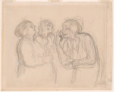 Three Gossips by Honoré Victorin Daumier