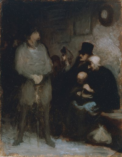 The waiting room by Honoré Daumier