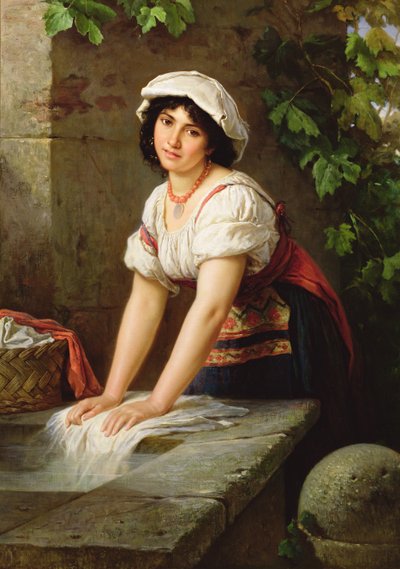 Washing at the Well by Horace Henry Cauty