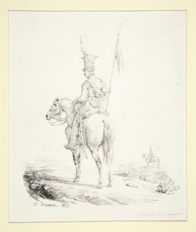 Lancer on Guard by Emile Jean Horace Vernet