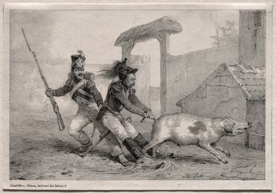 Marauders, Hold Fast by Emile Jean Horace Vernet