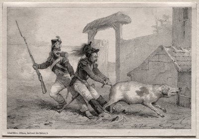 Marauders, Hold Fast by Emile Jean Horace Vernet