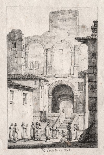 Procession at Arles by Emile Jean Horace Vernet