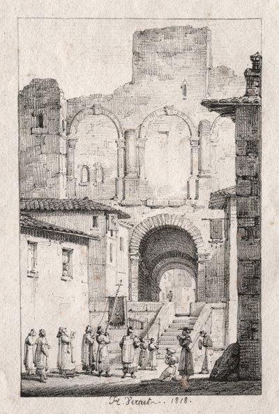 Procession at Arles by Emile Jean Horace Vernet