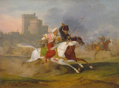 Turk and Cossack, 1809 by Emile Jean Horace Vernet