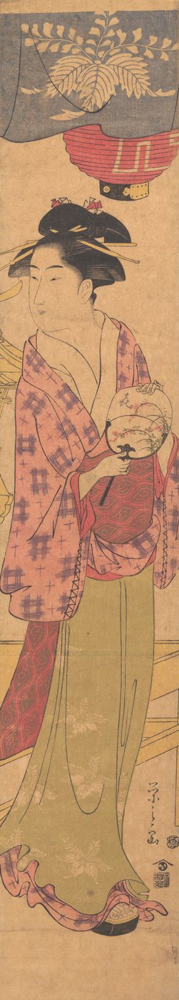 A Girl with a Fan by Hosoda Eishi