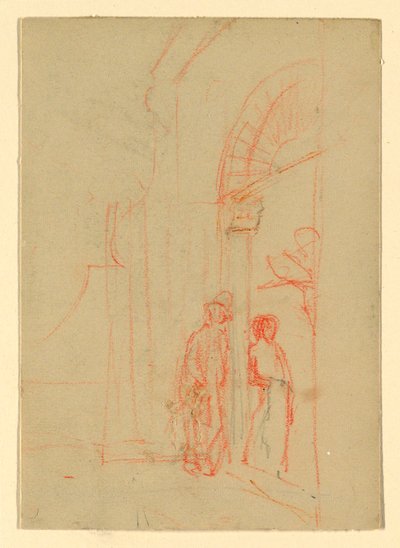 Sketch: At a Gate by Howard Russell Butler