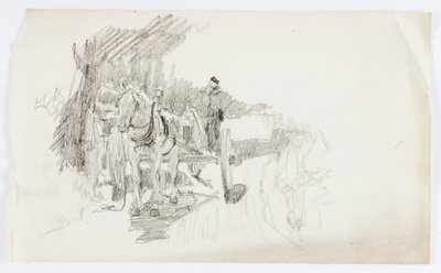 Untitled (Horse Drawn Cart) by Howard Russell Butler