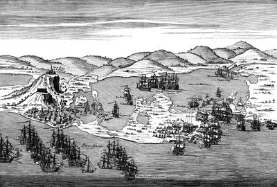 Action at Carthagena, Colombia by Hubert Francois Gravelot