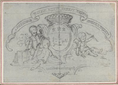 Coat of Arms with Three Putti by Hubert Francois Gravelot