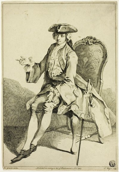 Young Seigneur Seated by Hubert Francois Gravelot