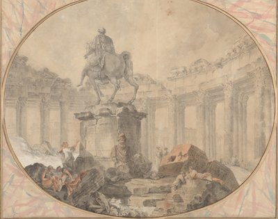 Equestrian Statue of Marcus Aurelius by Hubert Robert