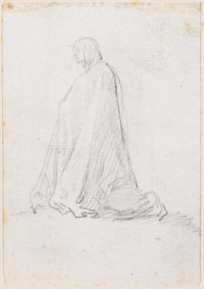 Kneeling Figure in a Hooded Robe by Hubert Robert