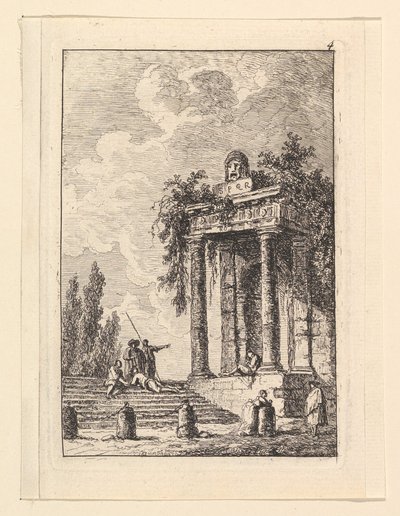 The Staircase at the Four Corners by Hubert Robert