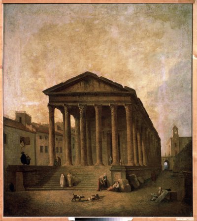 La Maison Carrée, Nimes, c.1780 by Hubert Robert