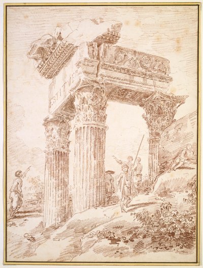 Temple of Vespasian by Hubert Robert