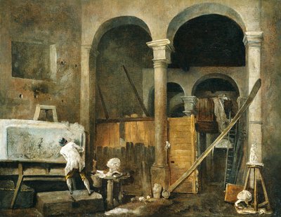 The Artist’s Studio, c.1760 by Hubert Robert