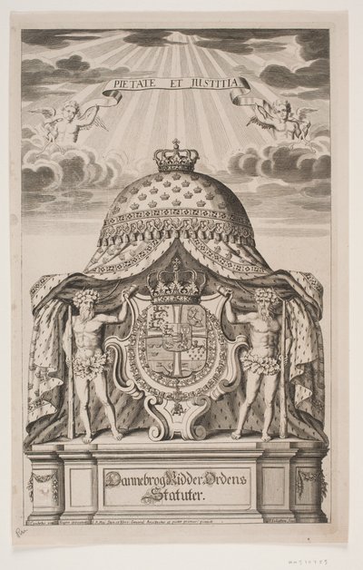 Title Page for the Statutes of the Order of the Elephant by Hubert Schaten