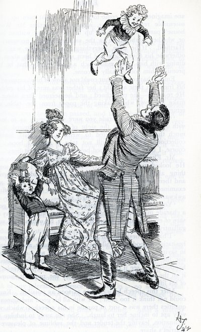Mr. Knightley Playing with His Children by Hugh Thomson
