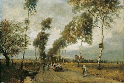Country Road with Birch Avenue by Hugo Charlemont