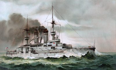 S.M. Battleship Zähringen by Hugo Graf