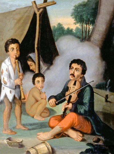 Musician Gypsy Family by Hungarian School