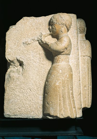 Bas-relief Depicting an Aulos Player by Iberian